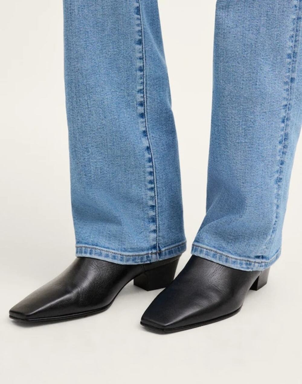 Madewell The Lexie Ankle Boot Tapered Square Toe True Black Leather Size 8 NWOB